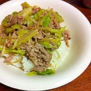 ＊豚肉とキャベツの中華丼＊